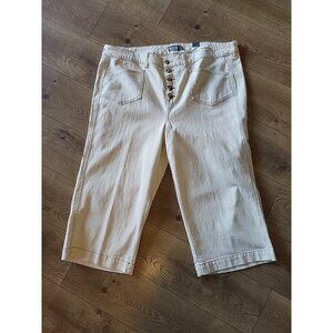 Torrid Crop Wide Leg Classic Denim High-Rise Button Fly Jean  22 NWT Cream